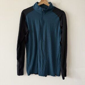 REI Co Op Merino Wool Base Layer Quarter Zip Pullover Black Mens Sz M Outdoor